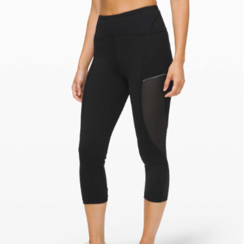 Lululemon Nulux Always Airy Hr Run Crop 19" Black Size 4 Nwt